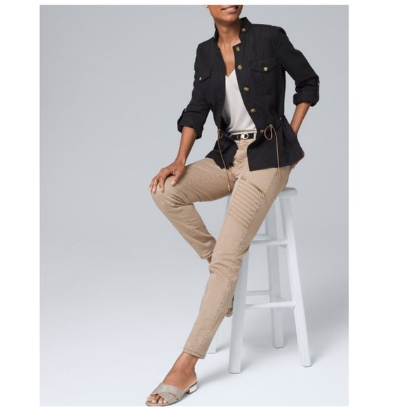 White House Black Market Petite Soft Utility Jacket Black Size 2 - Picture 6 of 11